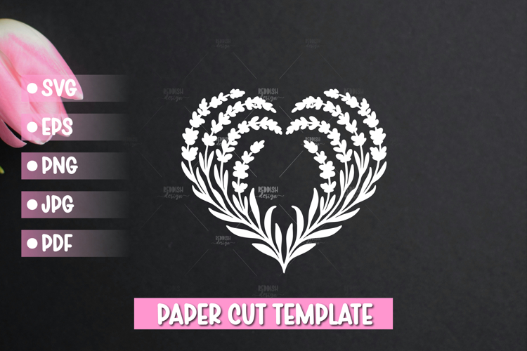 Paper Cut Floral Heart , Paper Cut Heart SVG