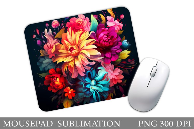 Flowers Mouse Pad Sublimation. Floral Mouse Pad Design example image 1