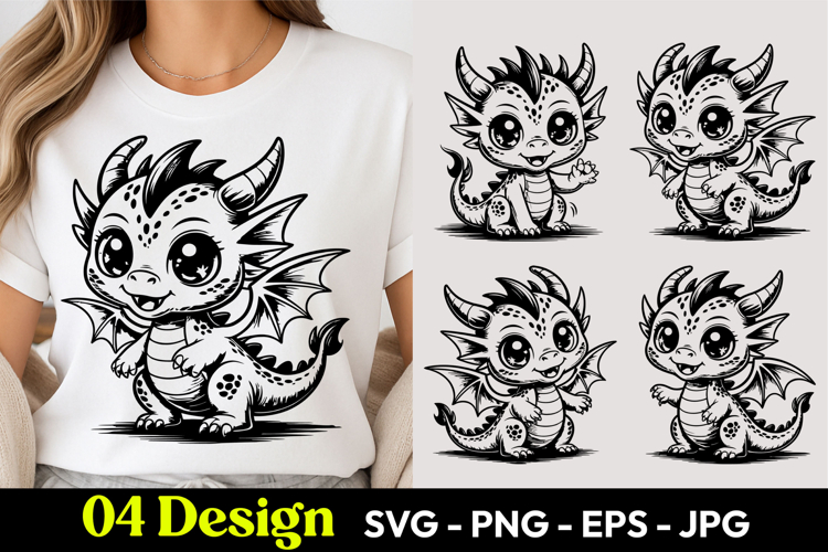 Adorable Dragon SVG PNG