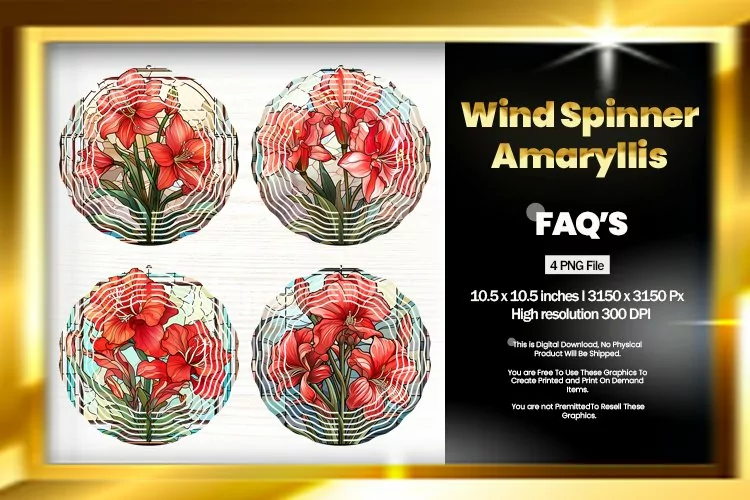 Amaryllis Wind Spinner Sublimation - 04 Variations