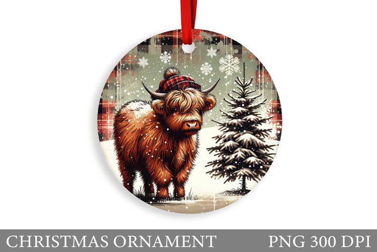 Highland Cow Christmas Ornament. Christmas Ornament Design