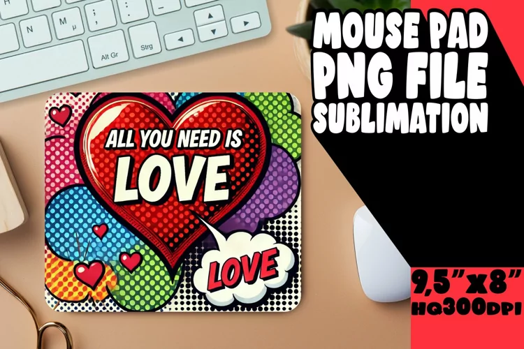 Sweet Mouse Pad Sublimation Ideas, 3D Heart