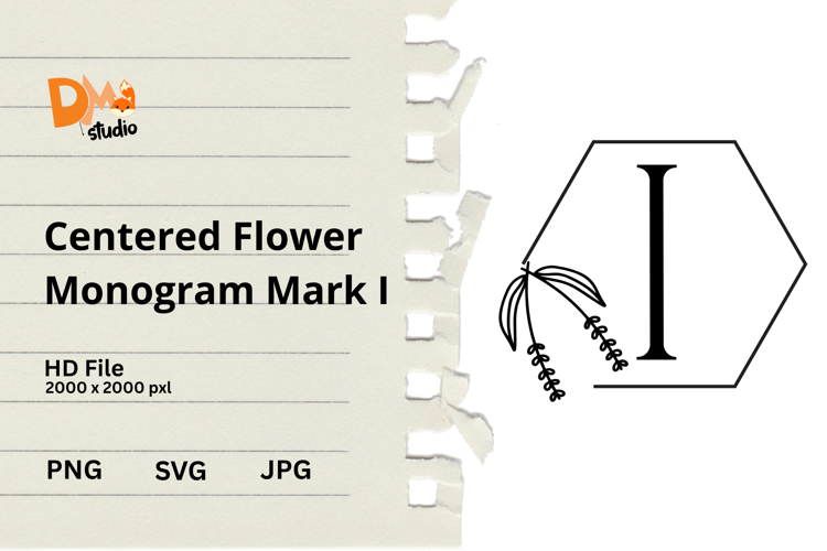 Centered Flower Monogram Mark