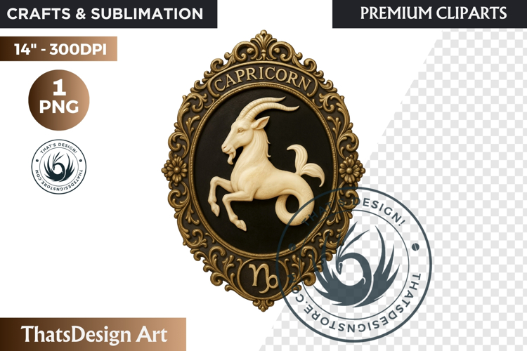 Vintage Zodiac Cameo Clipart Antique Horoscope Graphics PNG