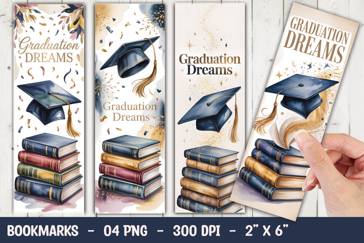 Watercolor Graduation Dreams Bookmark Sublimation