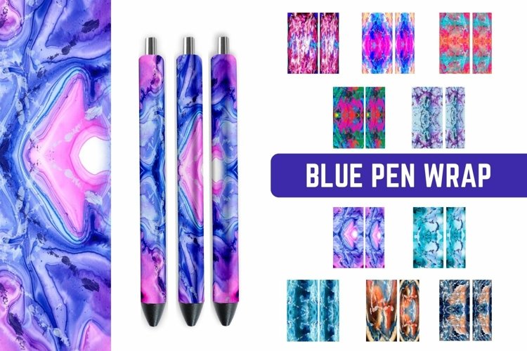Blue Pen Bundle | Epoxy Pen Wrap | Sublimation example image 1