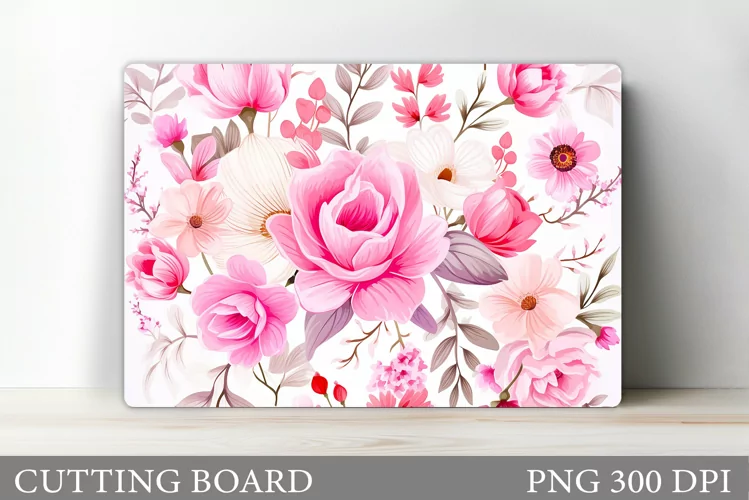 Flowers Cutting Board. Kitchen Cutting Board Sublimation