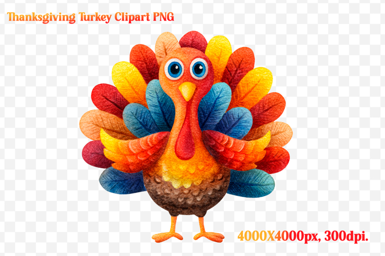 Watercolor Thanksgiving Turkey Clipart PNG