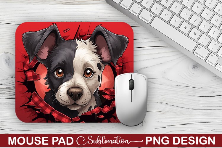Valentine DOG Sublimation Mouse Pad PNG Design example image 1