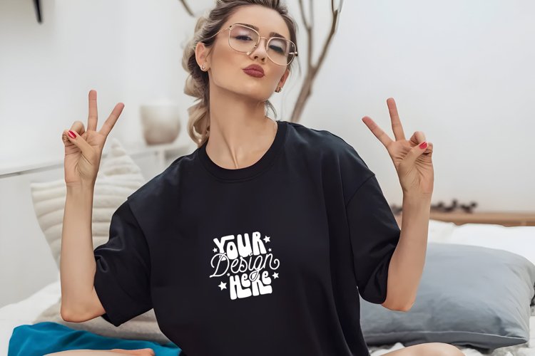 Black Tshirt Mockup Image 12