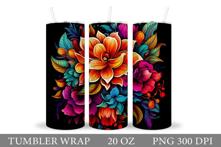 Floral Tumbler Design. Flowers Tumbler Sublimation