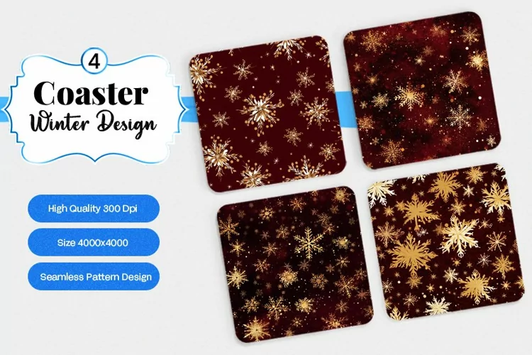 Square Coaster winter snow Sublimation