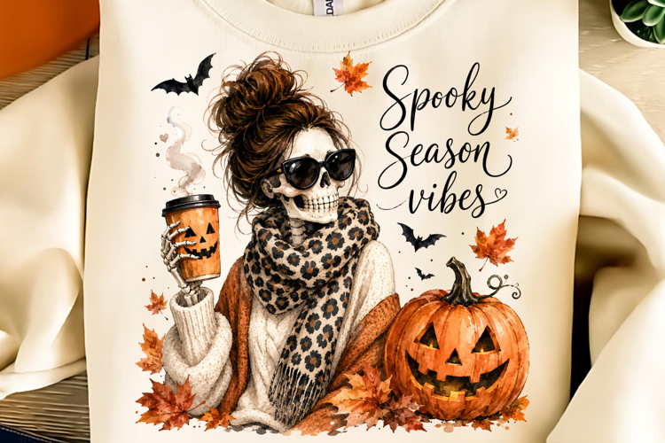 Spooky Season Vibes PNG, Halloween Sublimation, Autumn PNG