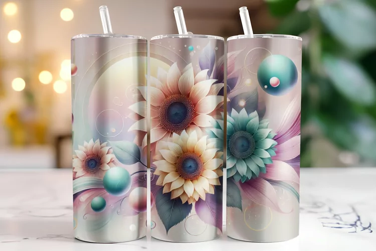 Flowers Tumbler Wrap | Sublimation | Tumblers