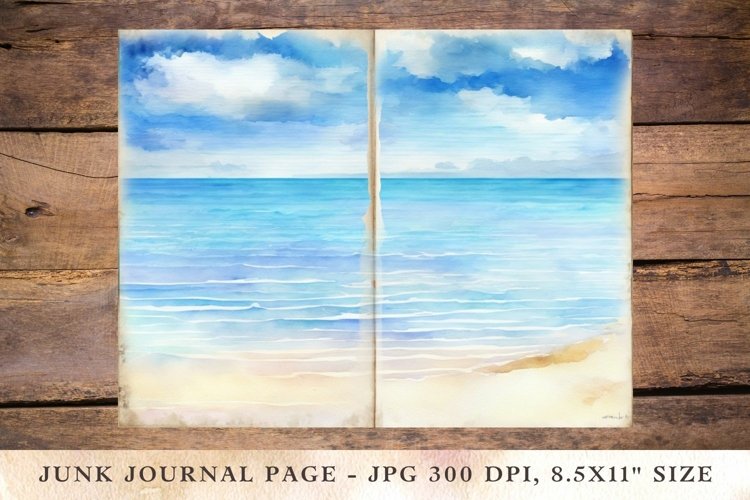 Printable Junk Journal Pages beach sea 1