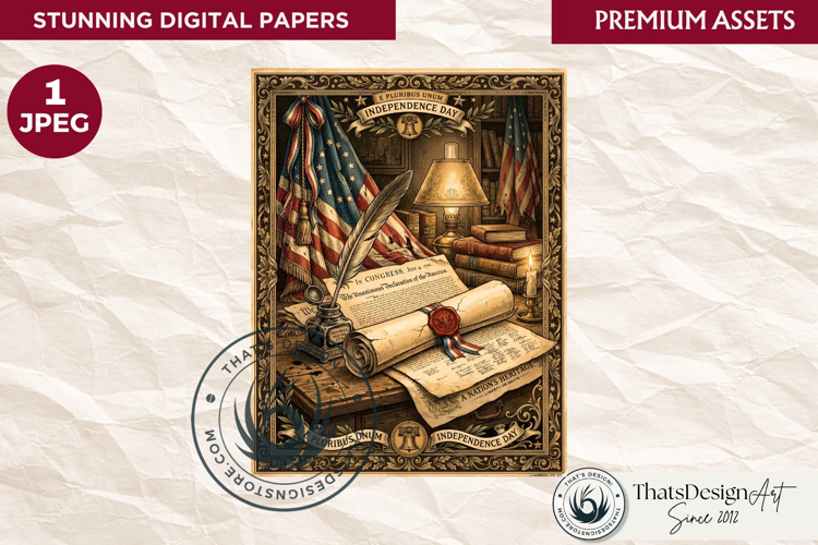 Patriotic Vintage 4th of July Junk Journal digital paper