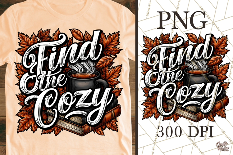 Find The Cozy Books & Hot Drink PNG - Fall Reading