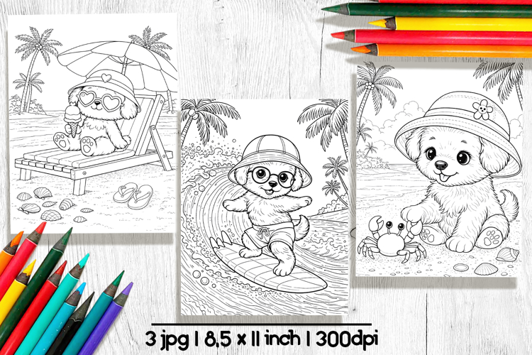 Summer Coloring Pages, Puppy dog coloring pages