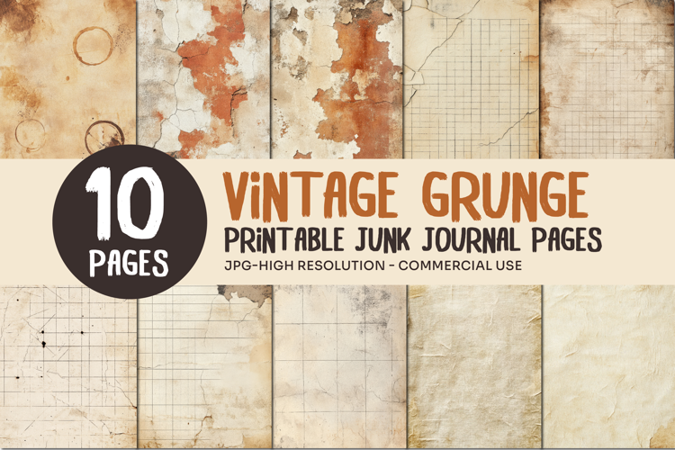 Vintage Grunge Junk Journal Pages