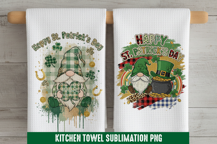 Happy St. Patricks- Kitchen Towel Sublimation, Kitchen Towe