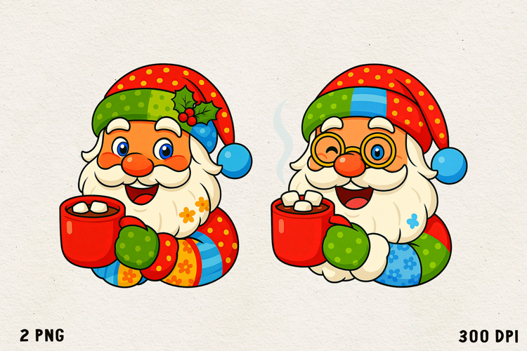 Patchwork Christmas Clipart | Cute Holiday PNG