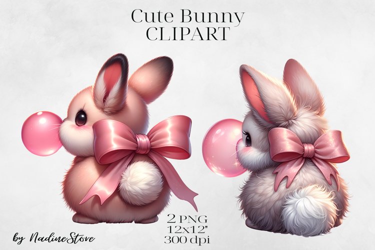Cute Baby Bunny Clipart PNG.