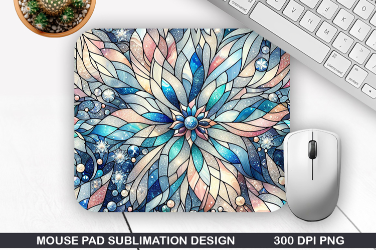Mouse Pad Sublimation, Winter Flower Mouse Pad PNG Design