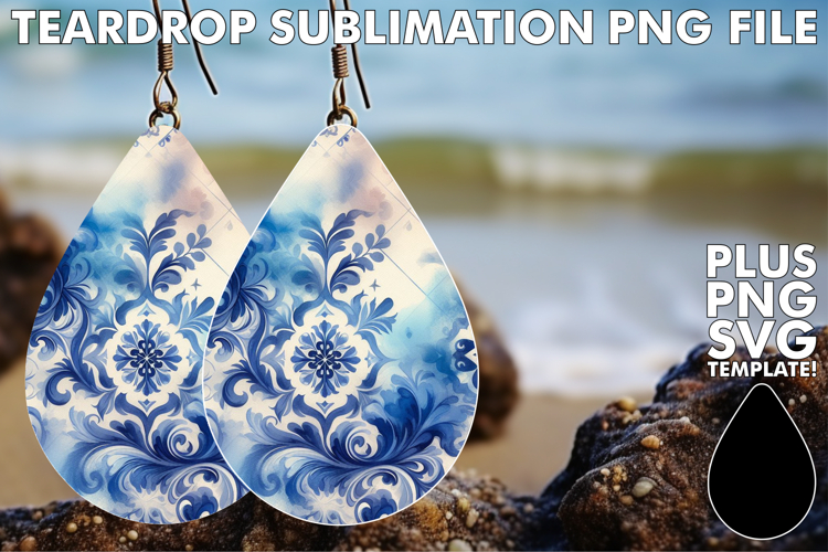Whimsical Teardrop Earrings Gift, Watercolor Pattern
