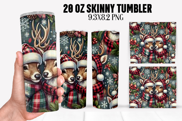Christmas Deer Tumbler Sublimation ,20 oz Tumbler Wrap