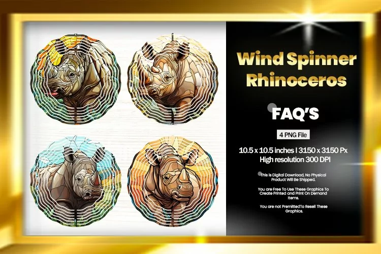 Rhinoceros Wind Spinner Sublimati
