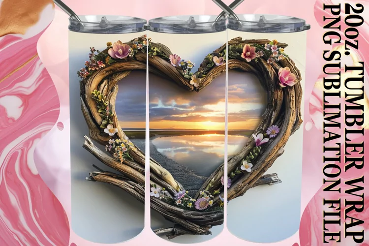 Heartfelt Summer Landscape Tumbler Wrap Sublimation - 20oz