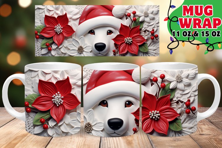 3D Christmas Snowy Whirl Mug, 11oz & 15oz example image 1