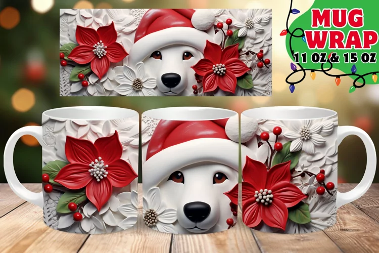 3D Christmas Snowy Whirl Mug, 11oz & 15oz