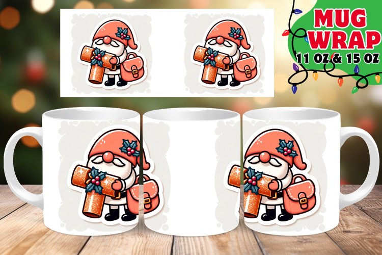 Winter Gnome Fantasy 11oz 15oz Mug Wrap example image 1