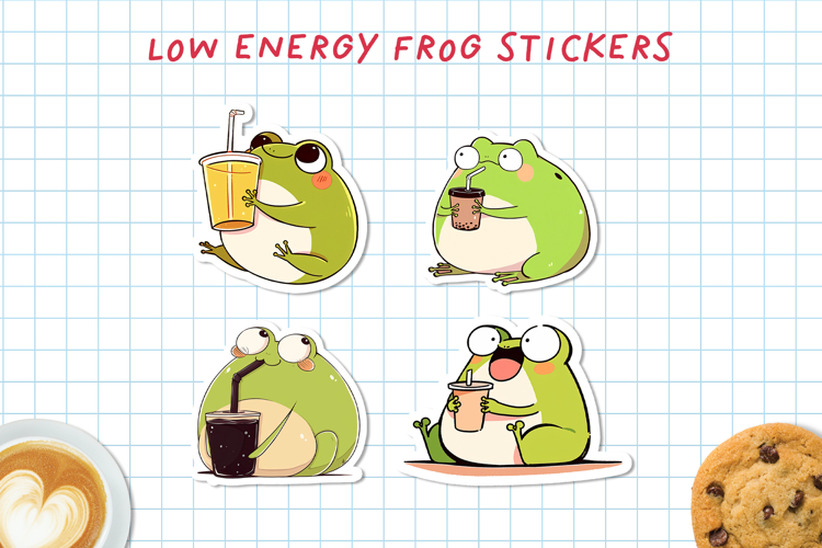 Low Energy Frog Stickers | Cute Frog PNG & Cricut Sheet