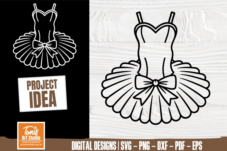 Ballet Dress Outline svg cut file for girls room decor