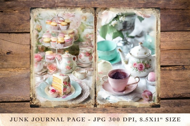 Printable Junk Journal Pages tea and cake party 7