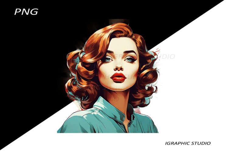 Retro Comic Style Pop Art Girls Clipart Png