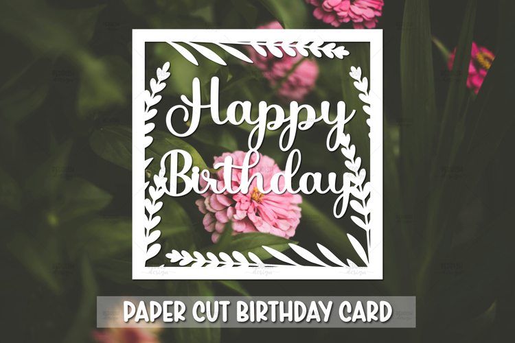 Happy Birthday Greeting card SVG,Paper cut SVG Birthday Card