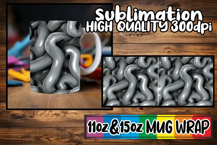 Vibrant 3D Mug Art: Colorful Patterns