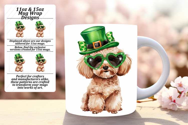 Creative 11oz Mug Wrap Png Design , St Patrick