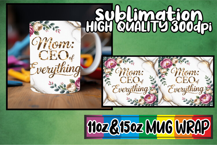 Wholesome joys 11oz 15oz mug wrap, Mother's Day example image 1