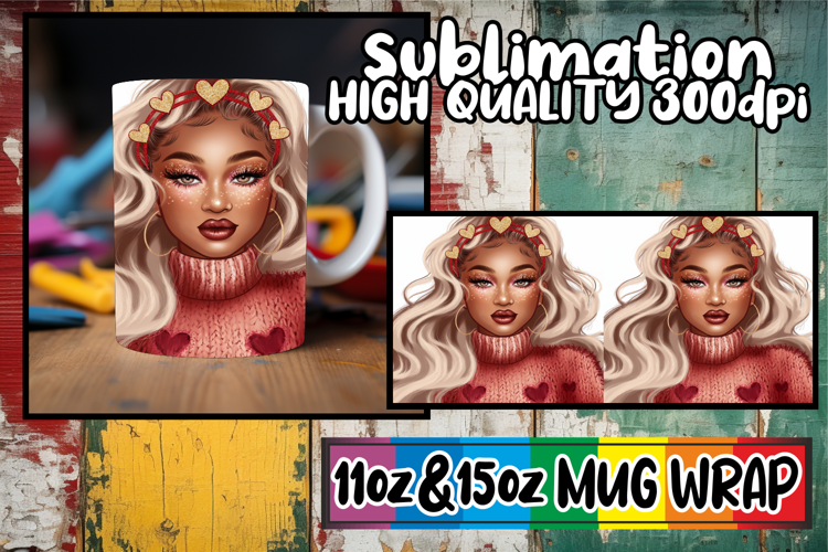 Timeless joy 11oz 15oz sublimation wrap, Afro Girl