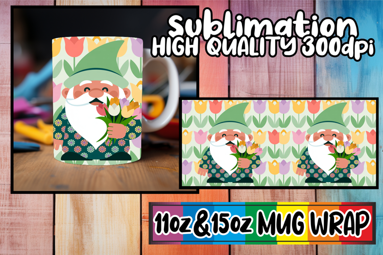 Gentle warmth 11oz 15oz mug wrap, Gnomes