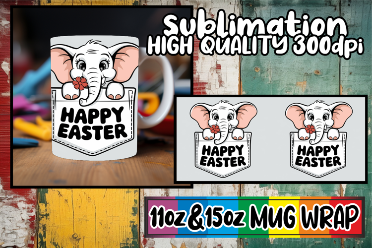 Inspiring mornings 11oz 15oz sublimation wrap, Easter Animal
