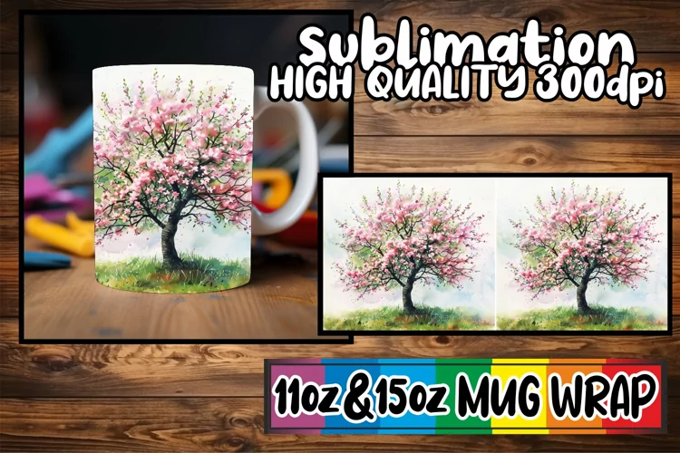 Spring Blossom Mug Sublimation Wrap - 11oz 15oz