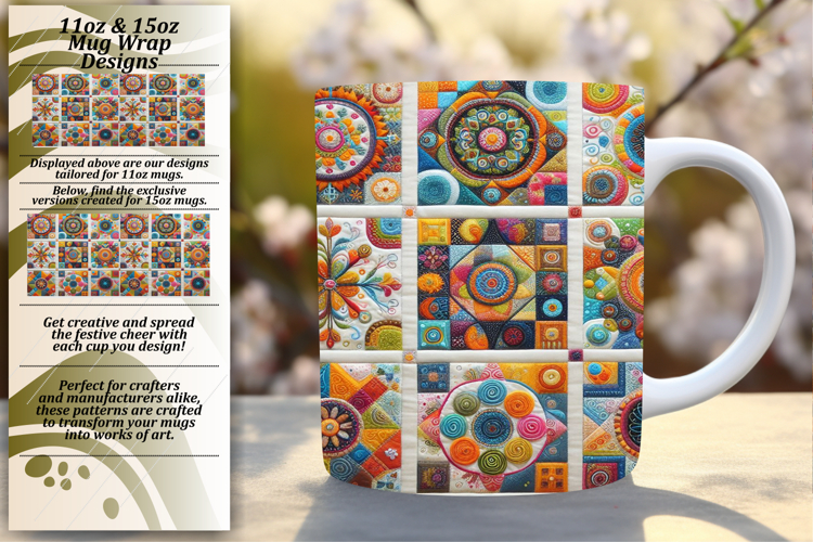 Flawless 11oz Mug Wrap Png Artwork , Patchwork