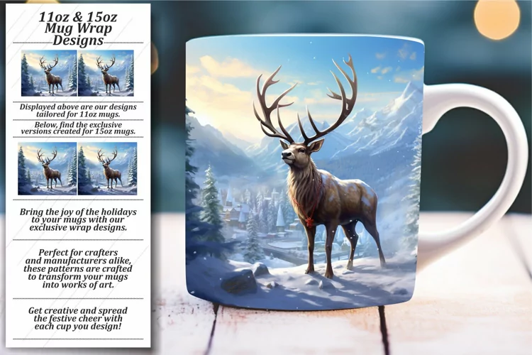 Festive Mug Wrap Extravaganza: Colorful Christmas Designs