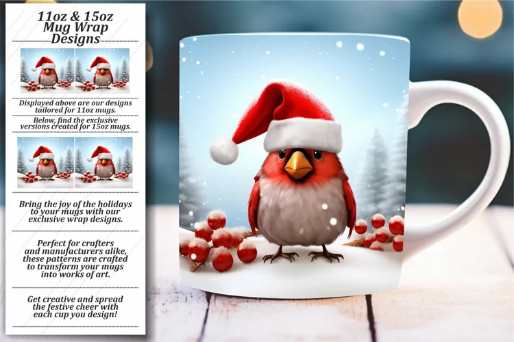 Festive Mug Wrap Extravaganza: Colorful Christmas Designs