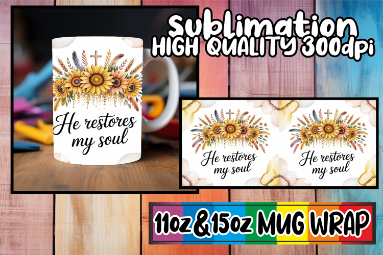 Timeless charm sublimation 11oz 15oz mug wrap, Christian